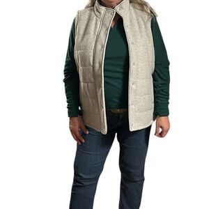 Croft & Barrow Gray Wool Look Vertical Quilted Vest Size XXL